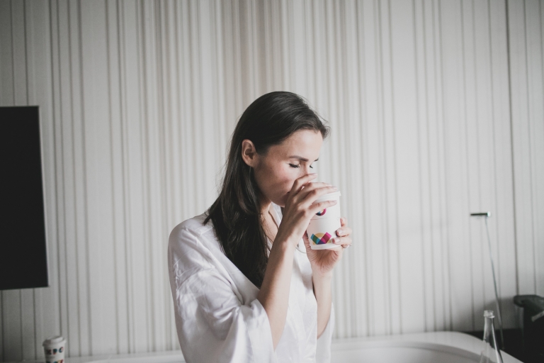 groom and bride getting ready together 