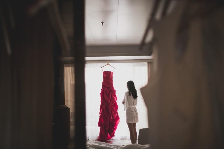 the couple getting ready in sun born hotel