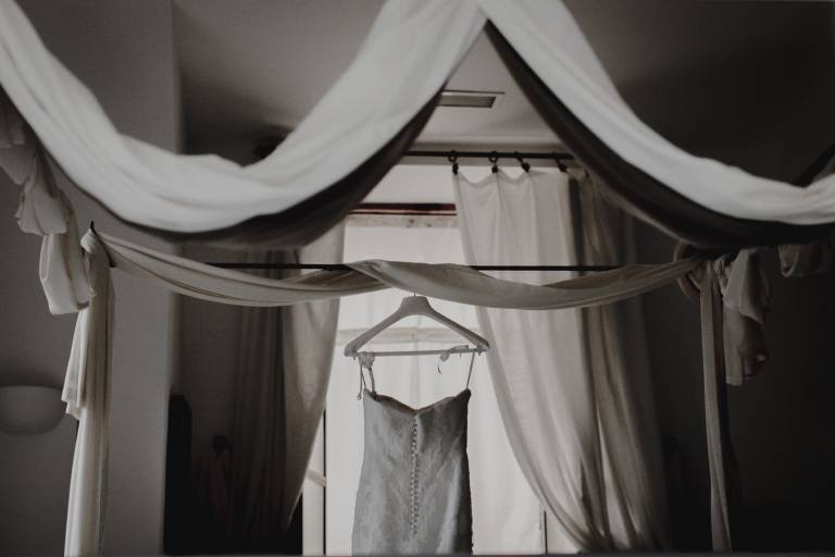 photo detail of the bride dress