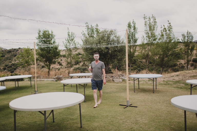 picture of the bride doing her makeup