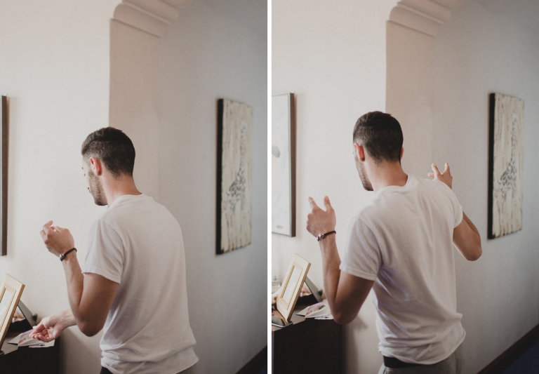 picture of the groom getting ready
