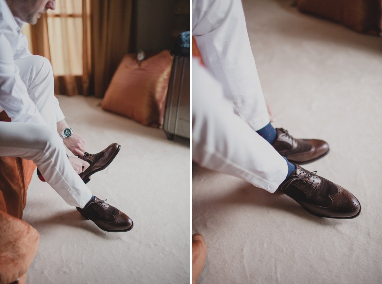 picture of the groom getting ready