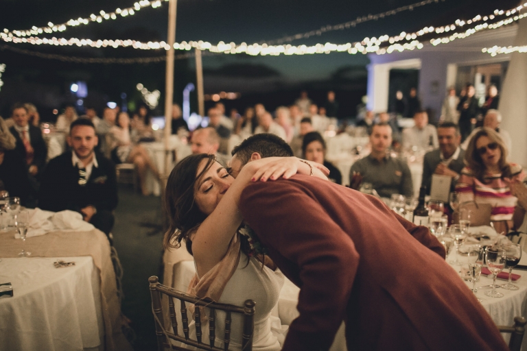 wedding moment during the meal
