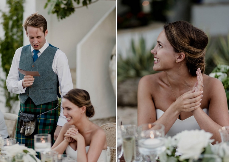 groom giving his wedding speech