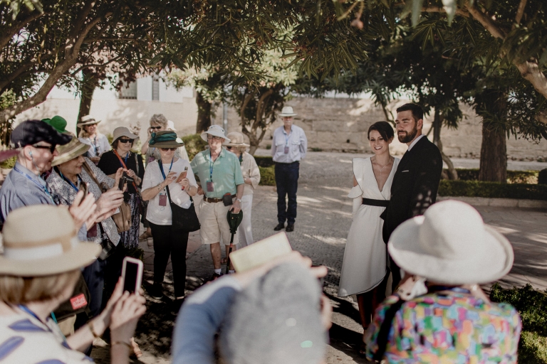 tourist looking at the ceremony