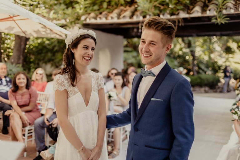 ceremony in the courtyard of the hotel