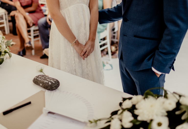 detail of the ceremony, bouquet