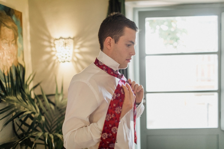 groom getting ready for his wedding