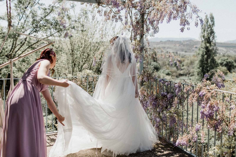 bride getting ready for the wedding ceremony