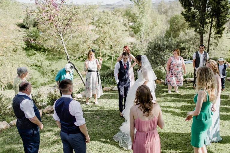 newlywed couple first dance at wedding reception