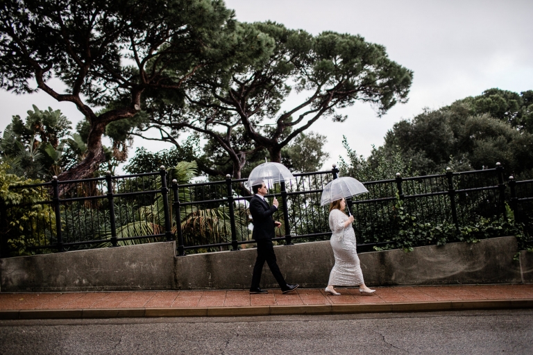 the couple walking to the ceremony venue
