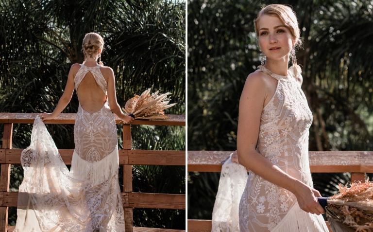 bridal portrait at the botanical garden