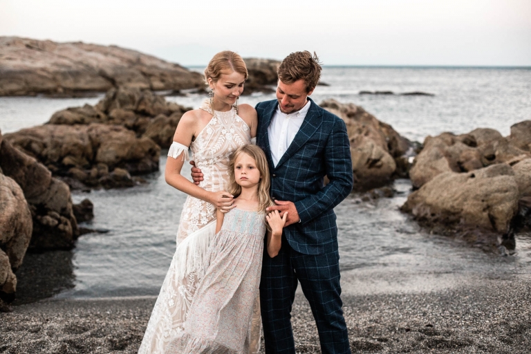 family portrait on the beach